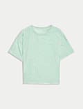 T-shirt με ανάγλυφη υφή και υψηλή περιεκτικότητα σε βαμβάκι