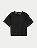 Cotton Rich Lightweight Scoop Neck Relaxed T-Shirt