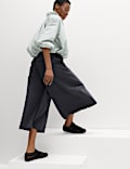 Woven Lightweight High Waisted Wide Leg Culottes