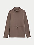 Cotton Rich Brushed Funnel Neck Sweatshirt