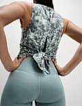 Modal Blend Printed Tie Back Relaxed Vest Top