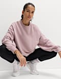 Sweatshirt in Übergröße mit hohem Baumwollanteil und Rundhalsausschnitt