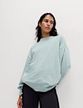 Cotton Rich Crew Neck Oversized Sweatshirt
