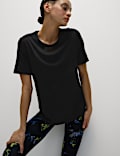 Crew Neck Laser Cut Relaxed T-Shirt