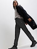 Woven Mesh Panel Lightweight Cuffed Joggers