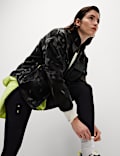 Veste en polaire zippée effet peau de mouton à col cheminée