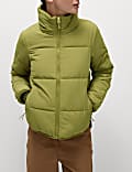 Quilted Funnel Neck Puffer Jacket