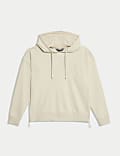 Cotton Rich Mesh Panel Relaxed Hoodie