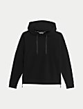 Cotton Rich Mesh Panel Relaxed Hoodie