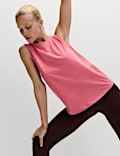 Cotton Blend Textured Yoga Vest Top