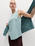Cotton Blend Textured Yoga Vest Top