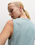 Cotton Blend Textured Yoga Vest Top
