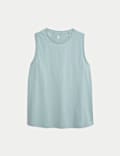 Cotton Blend Textured Yoga Vest Top