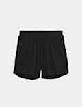 Bequeme, gerippte Yogashorts mit hohem Modalanteil und hohem Bund