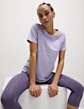 Round Neck Mesh Panel Relaxed T-Shirt