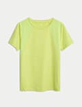 Round Neck Mesh Panel Relaxed T-Shirt