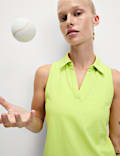 Cotton Blend Polo Vest 