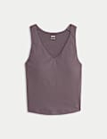 V-Neck Padded Fitted Yoga Crop Vest Top
