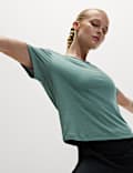 Modal Rich Rib Round Neck Boxy T-Shirt