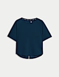Camiseta ligera texturizada de corte cuadrado y cuello redondo