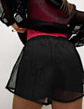 Textured Layered High Waisted Running Shorts