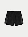 Textured Layered High Waisted Running Shorts