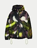 Borg Zip Up Printed Longline Fleece
