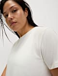 Camiseta informal de cuello redondo cepillada
