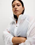 Sheer Half Zip Hooded Sports Jacket
