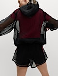 Sheer Zip Up Textured Volume Sports Jacket