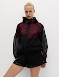 Sheer Zip Up Textured Volume Sports Jacket