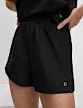 Woven Pleated High Waisted Shorts