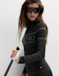 Seamless Ski Base Layer Top with Merino Wool