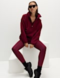 Borg Half Zip Funnel Neck Fleece Jacket