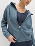 Cotton Rich Zip Up Relaxed Hoodie