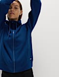 Cotton Rich Zip Up Relaxed Hoodie