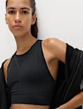 Rib Scoop Neck Seamless Crop Top