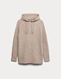 Super Soft Boucle Longline Hoodie with Wool