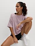 Lichte, korte boxy-fit top van modalmix