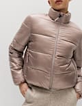Kort metallic pufferjack met Stormwear&trade;