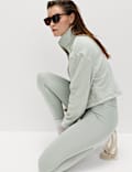 Funnel Neck Half Zip Relaxed Cropped Fleece