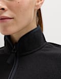 Funnel Neck Zip Up Fitted Fleece Jacket