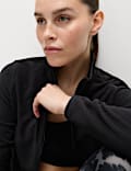 Funnel Neck Zip Up Fitted Fleece Jacket