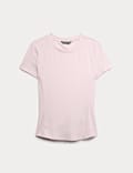 Modal Rich Rib Round Neck Fitted T-Shirt