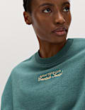 Cotton Rich Embroidered Oversized Sweatshirt