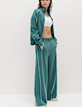 Modal Blend High Waisted Wide Leg Trousers