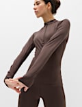 Mesh Panel Half Zip Running Top