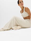 Cotton Rich High Waisted Wide Leg Joggers