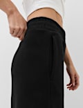 Pantalon de jogging taille haute coupe large en coton