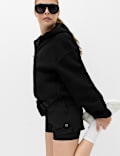 Borg Half Zip Hooded Fleece Jacket